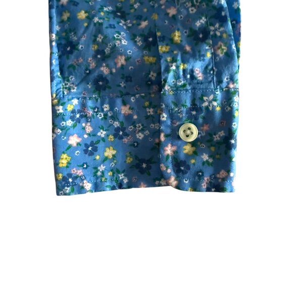 Ralph Lauren blue floral long sleeve collared button down shirt women's size M - Picture 8 of 12